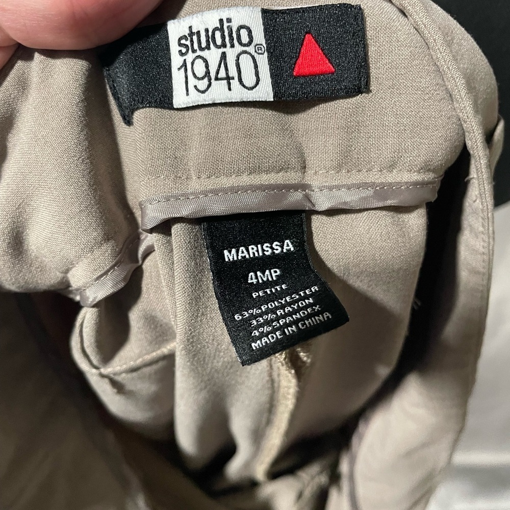 Studio 1940 Tan Women's Trousers - Picture 6 of 9